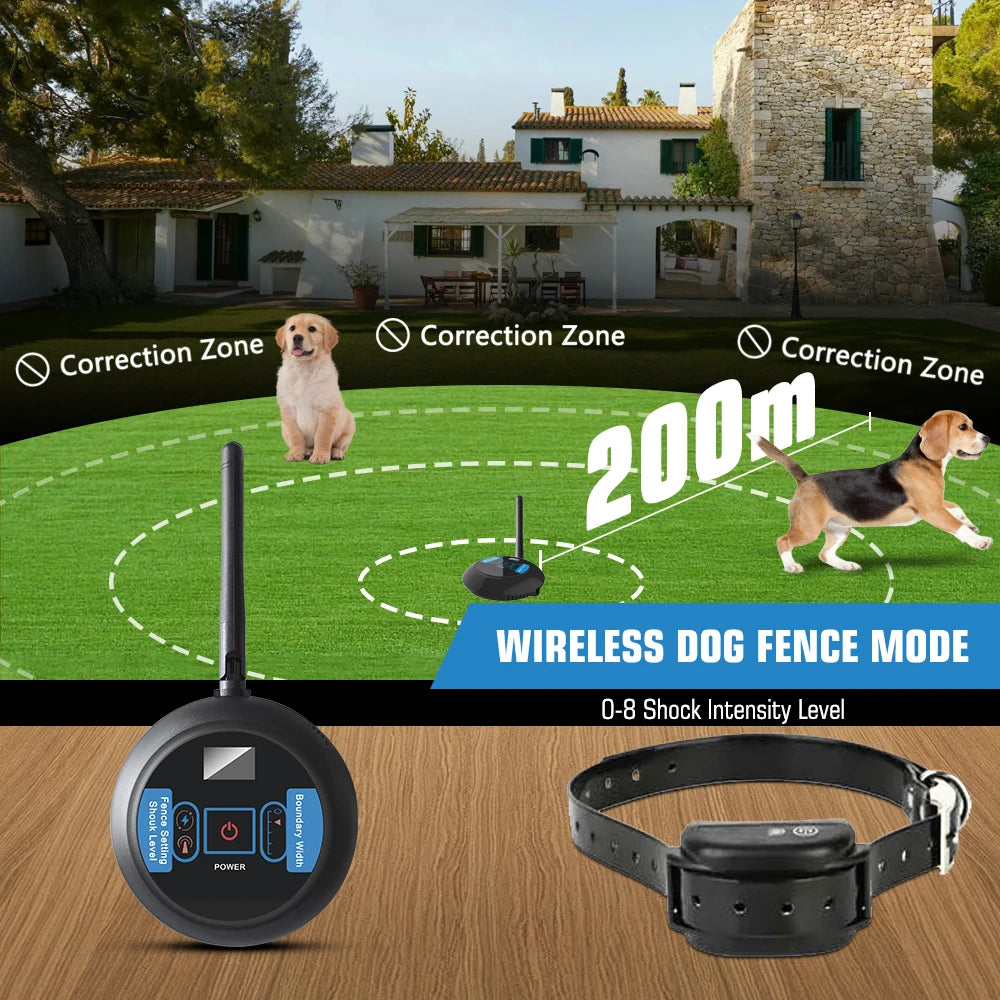 Wireless Dog Fence and Containment System With Rechargeable Collar