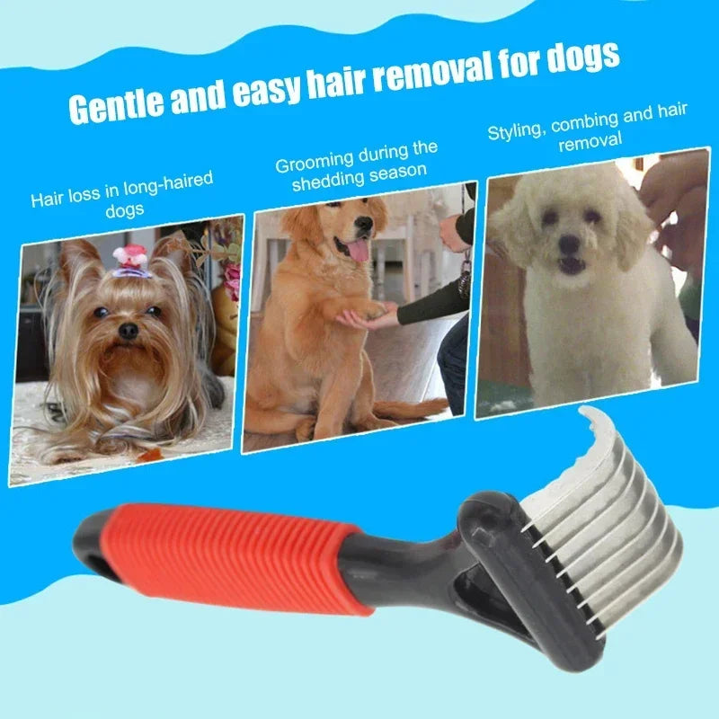 Dog Undercoat Rake Dematting Brush For Long Haired Dogs