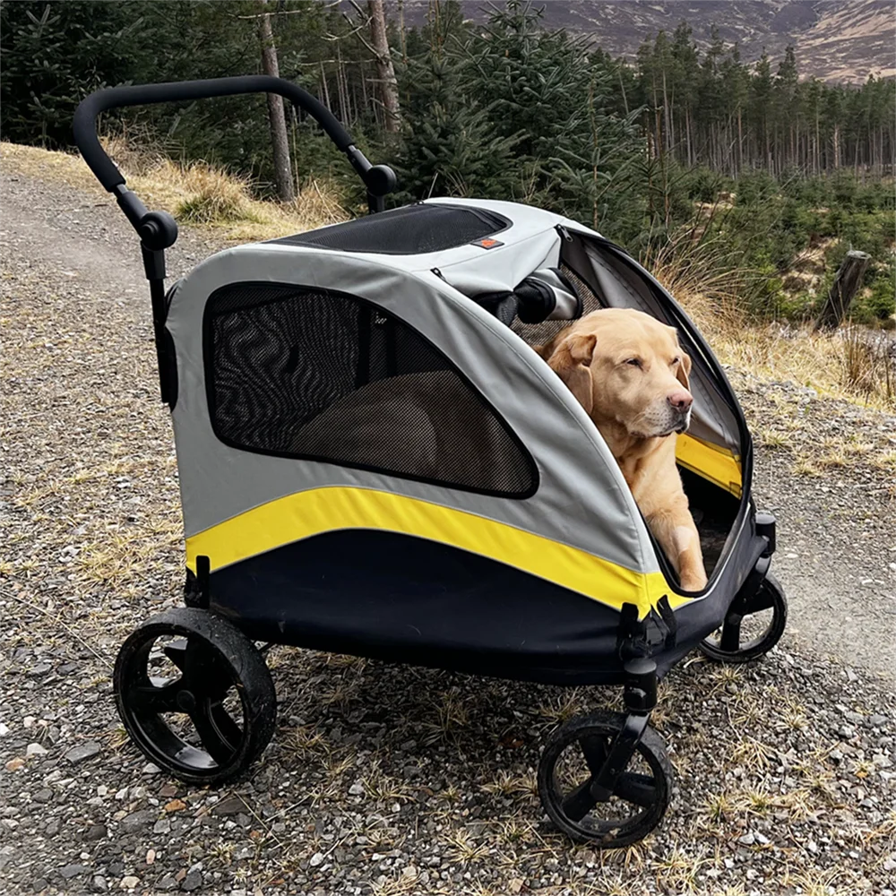 Premium Dog Stroller Pram Four Wheel Foldable Travel Jogger
