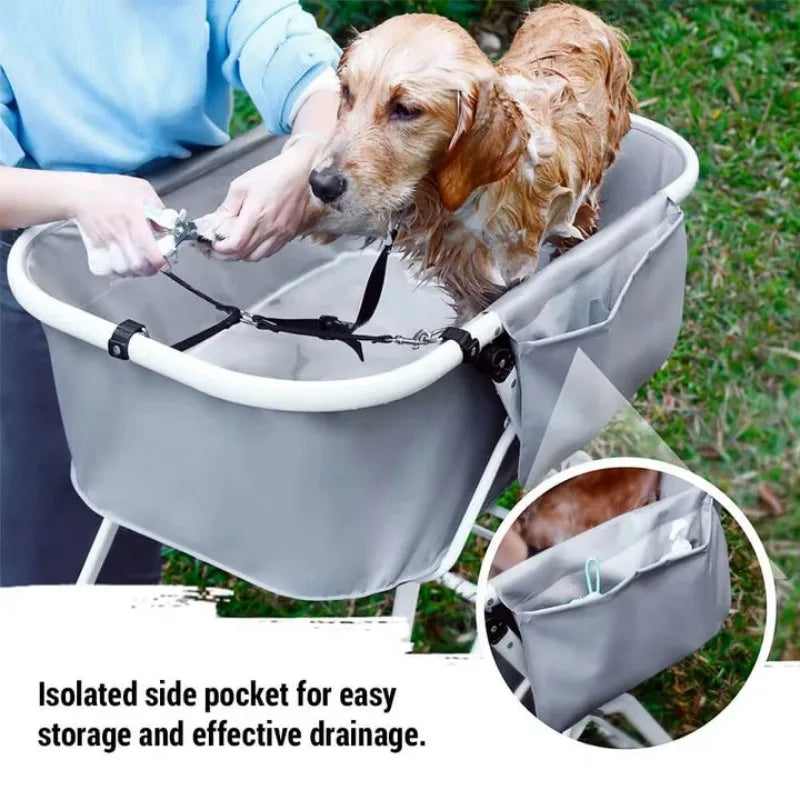 Foldable Elevated Dog Bath Tub For Medium Large Pets Grooming