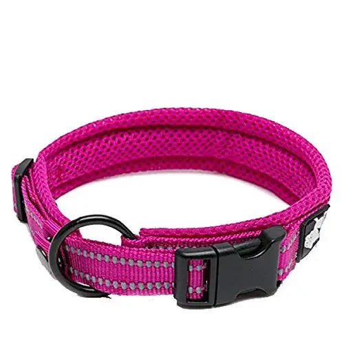 TRUELOVECN Nylon Dog Collar Adjustable Padded Reflective Heavy Duty TLC5011