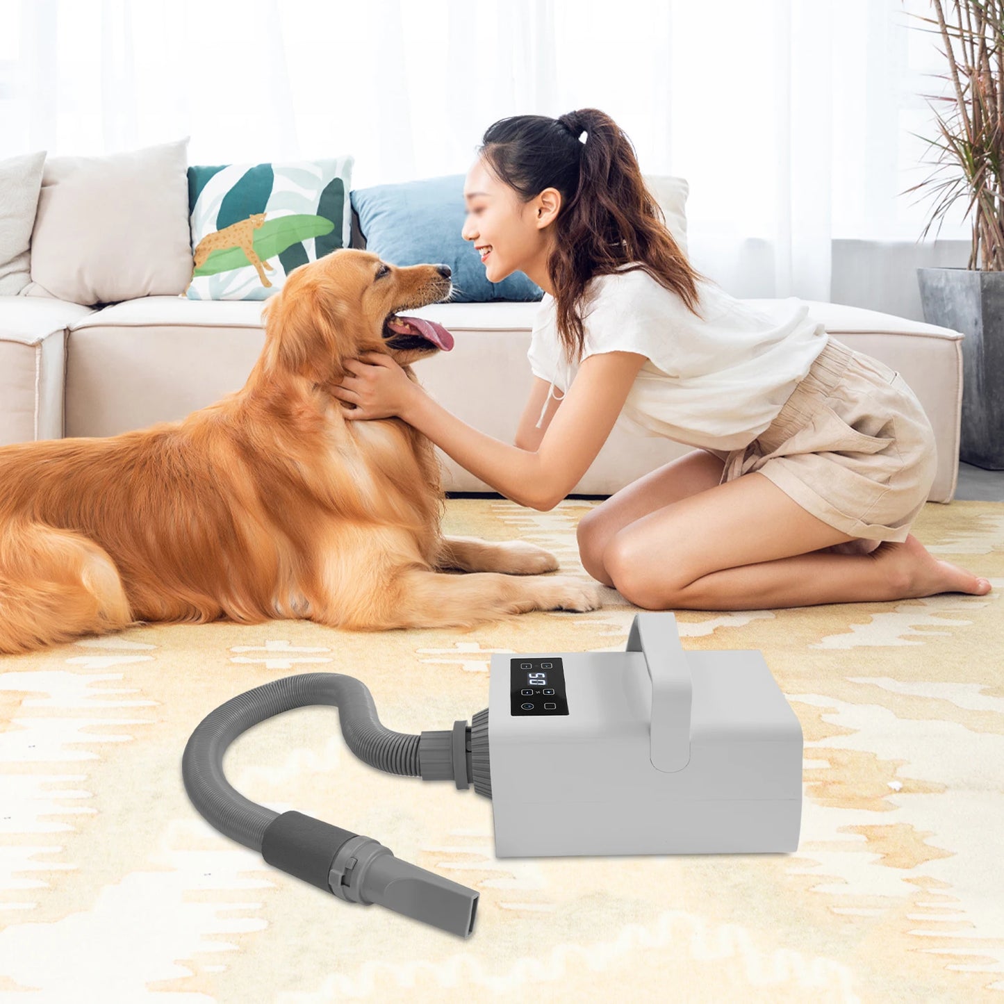 110V Pet Grooming Dryer 2200W Adjustable LCD Blower For Cats