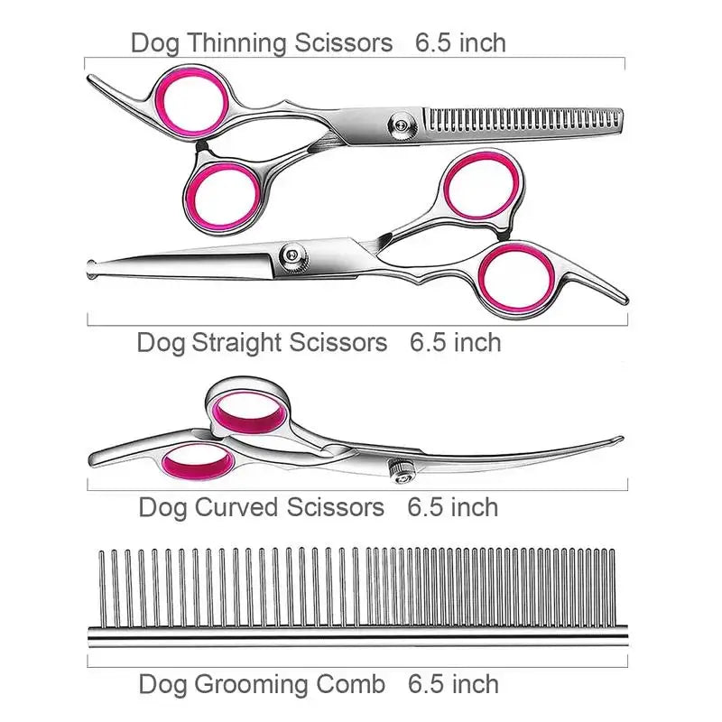 Titanium Coated Dog Grooming Scissors With Safety Round Tips