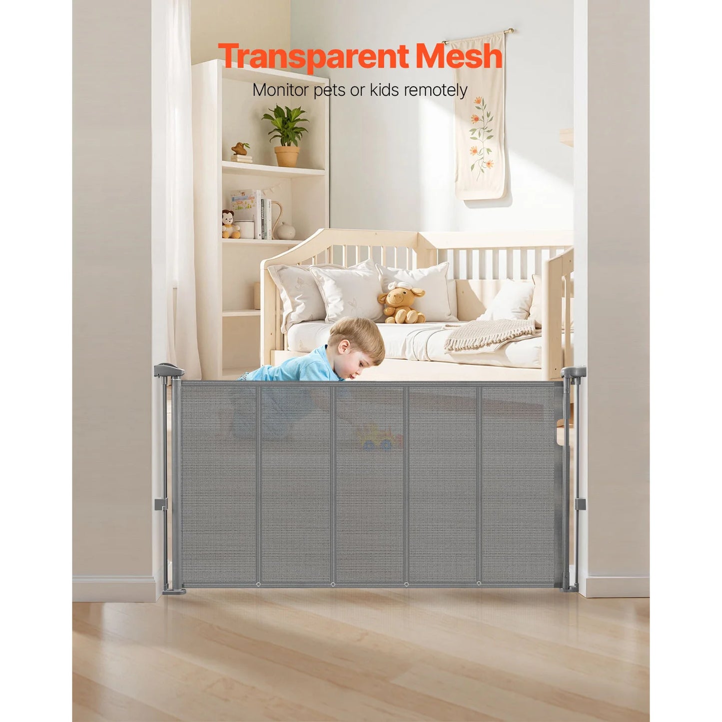 SucceBuy Retractable Baby Gate for Kids and Pets Security Mesh