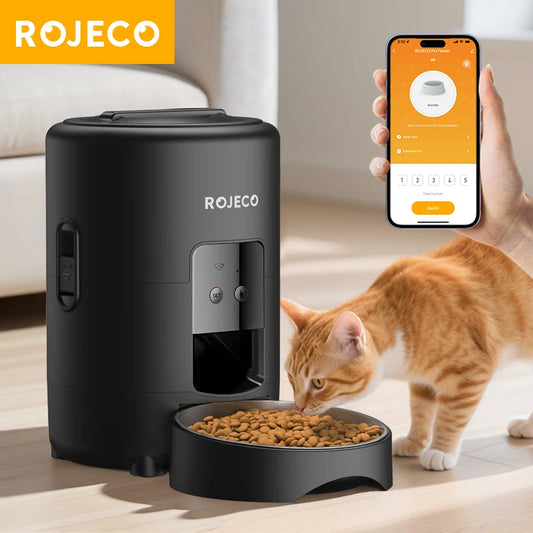 ROJECO Automatic Cat Feeder With WiFi App Dispenser