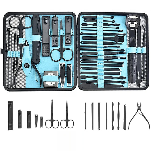 Professional 36 Piece Manicure Set Pedicure Kit With Travel Case