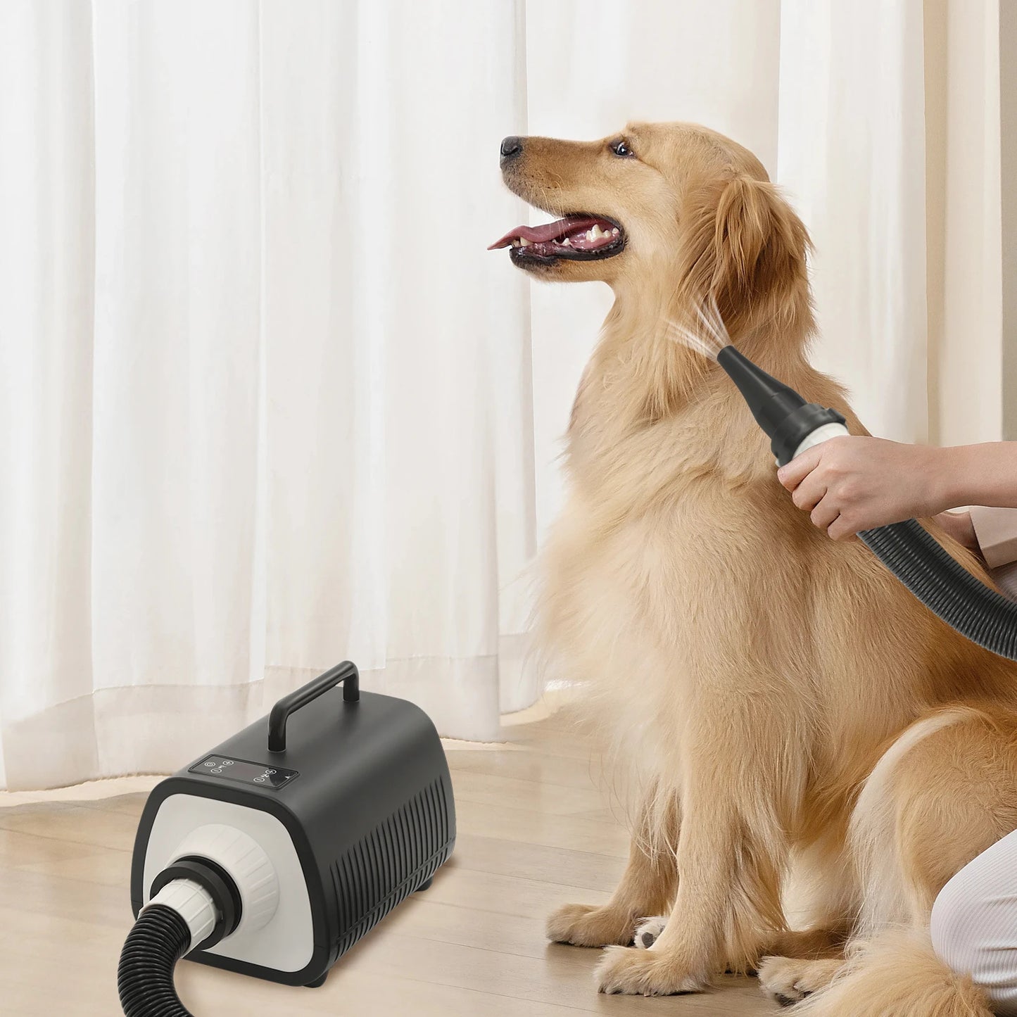 Dog Grooming Blow Dryer With Handles 9 Speed LED Display