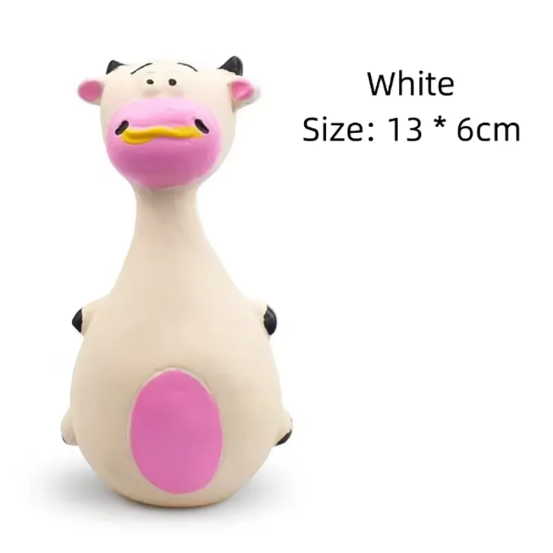 Cartoon Fat Bellied Latex Squeak Dog Toy Elephant Cow