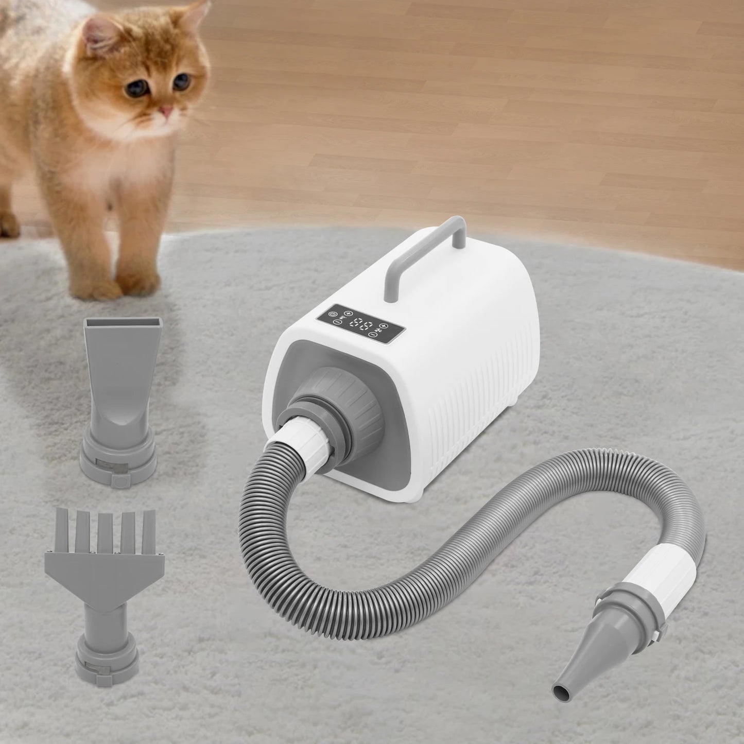 Dog Grooming Blow Dryer With Handles 9 Speed LED Display