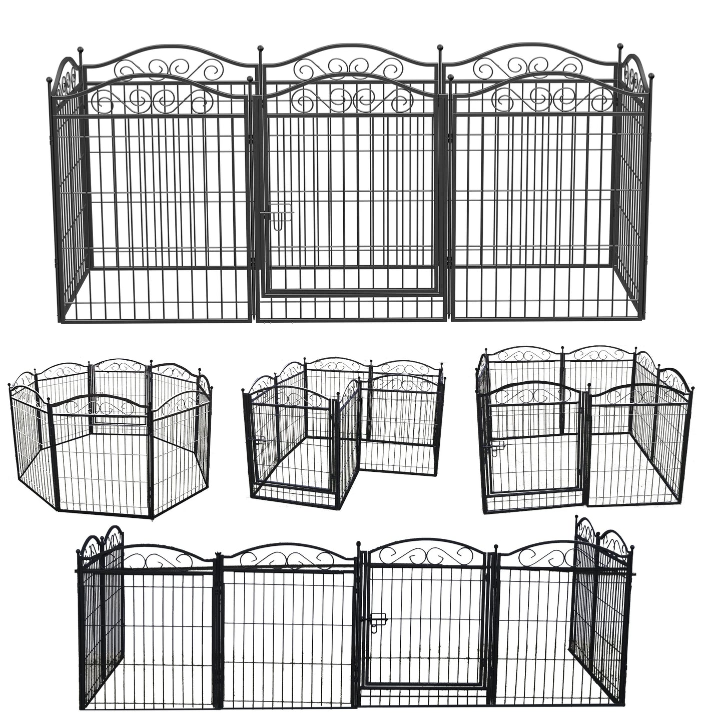 BINGOPAW Eight Panel Dog Playpen Heavy Duty Indoor Outdoor Fence