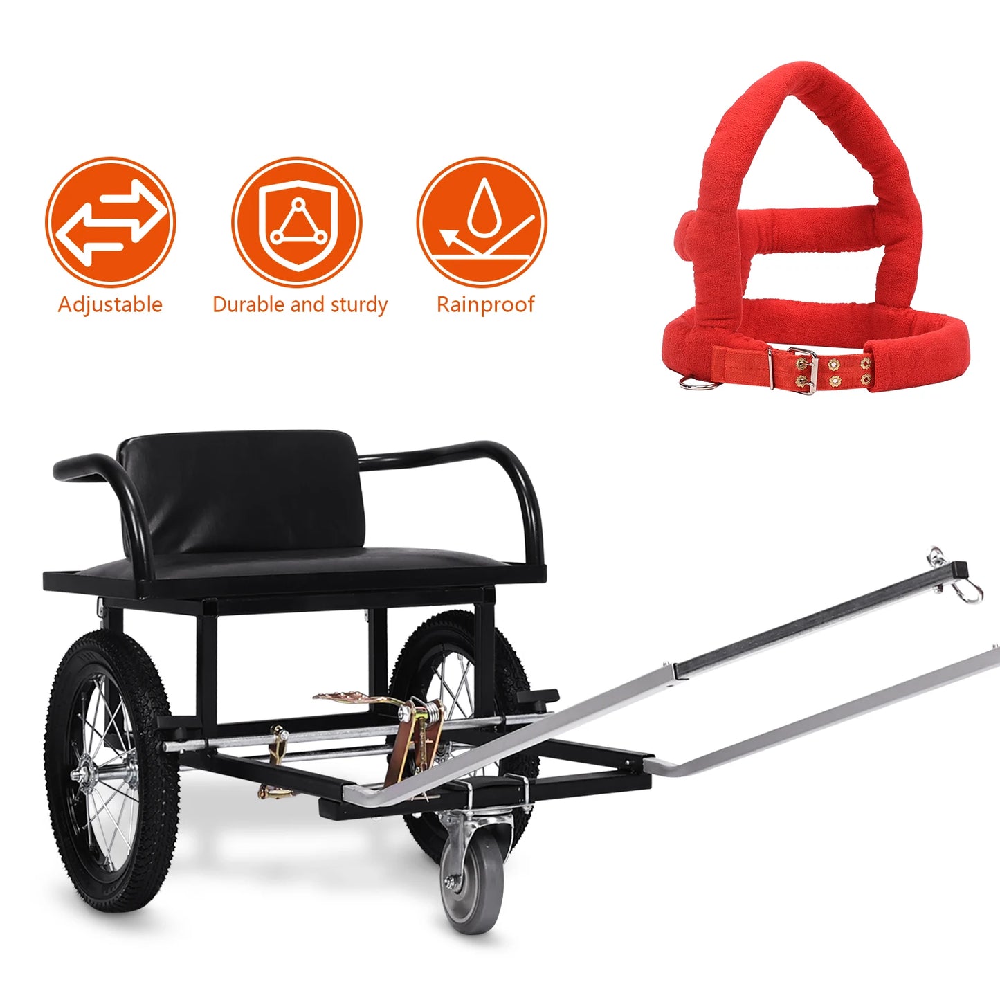 Shunmaii Double Brake Dog Pulling Stroller With Seat Cart