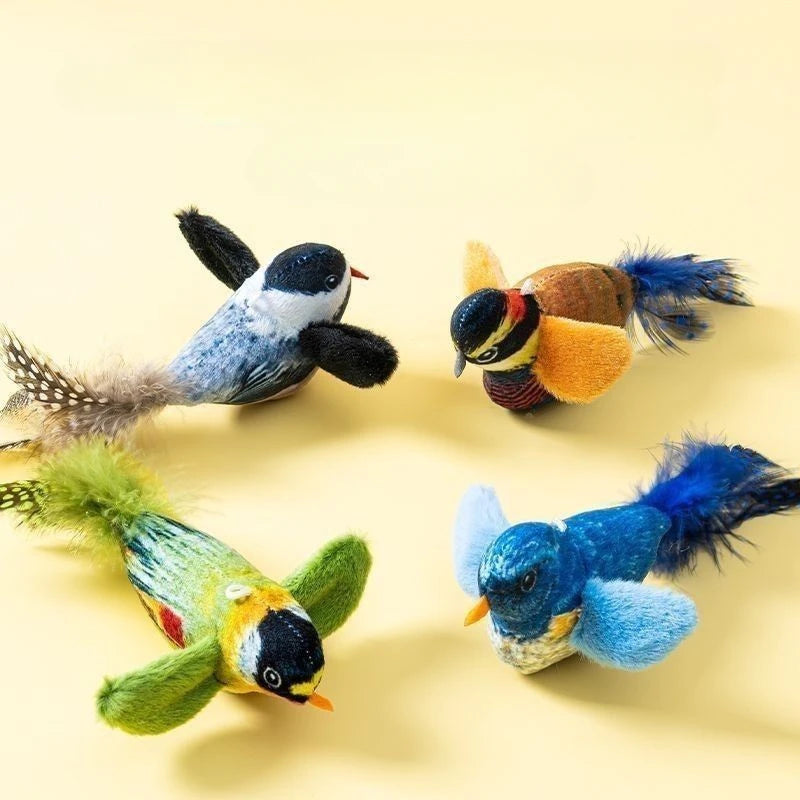 Indoor Interactive Birds Cat Toy With Realistic Sounds