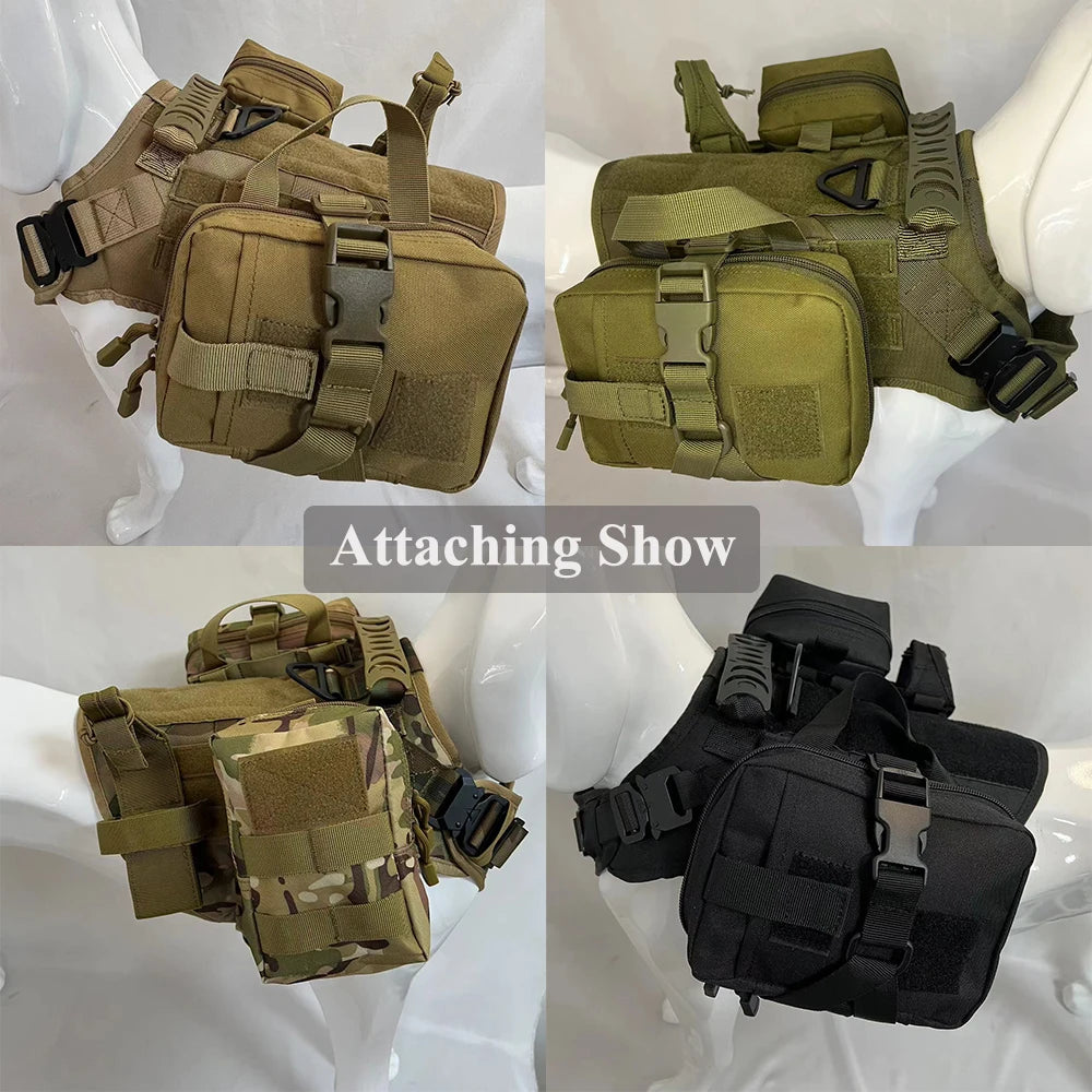 PETRAVELCN Dog Tactical Bags Set Molle Pouches For Harness