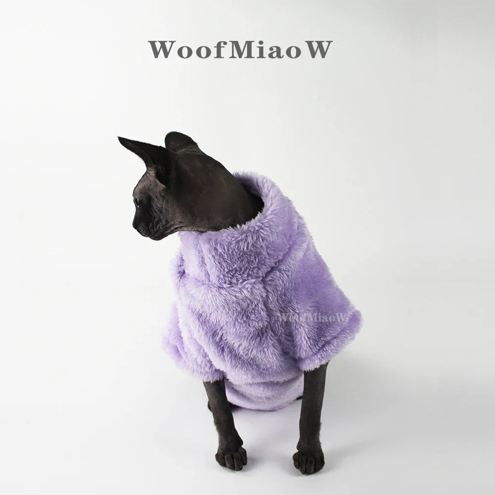 Cat Velvet Sweater Autumn Winter Warm Solid Classic