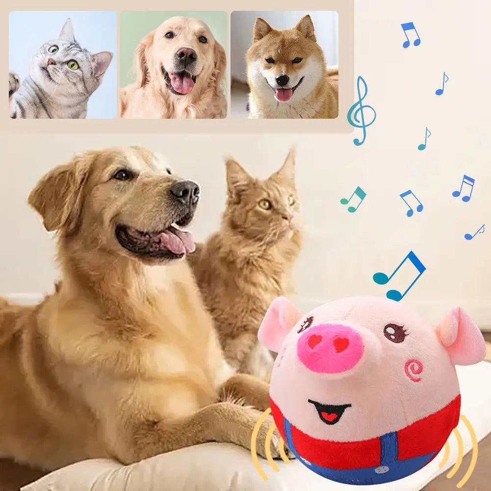 Cartoon Pig Active Moving Plush USB Rechargeable Interactive Dog Toy