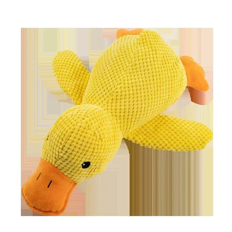 Plush Calming Duck Dog Toy Squeaky Chew For Puppies