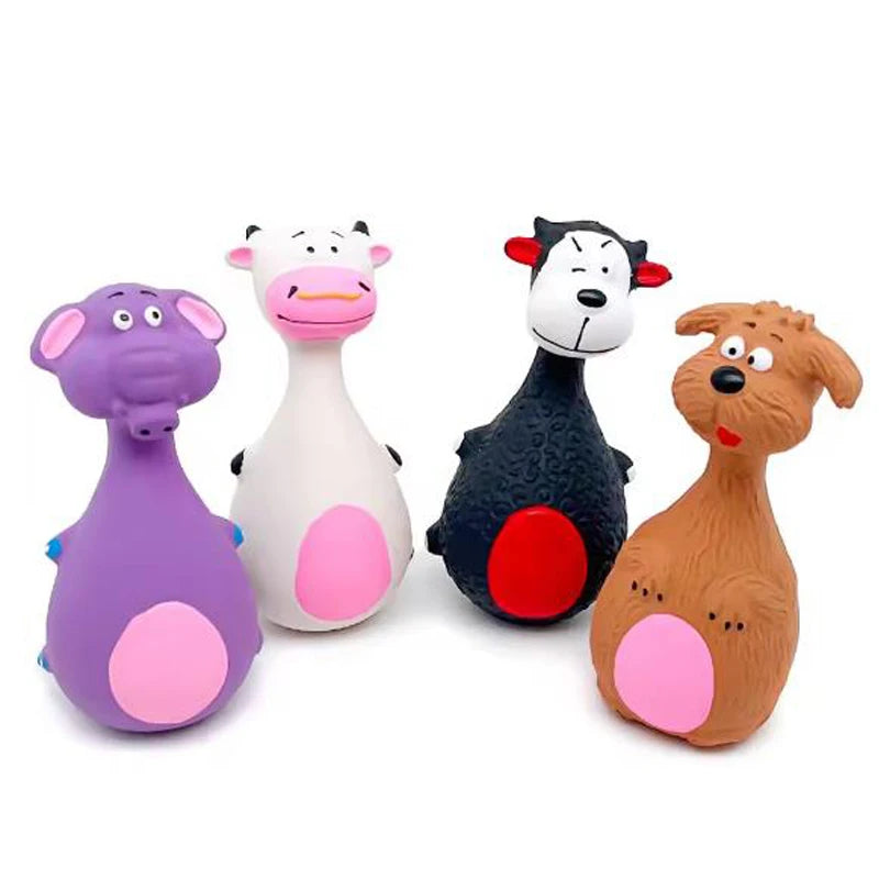 Cartoon Fat Bellied Latex Squeak Dog Toy Elephant Cow