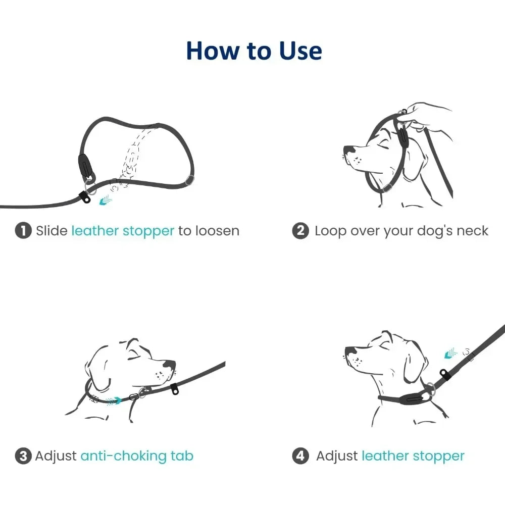 XMSJ Dog Training Slip Leash No Pull Reflective Lead