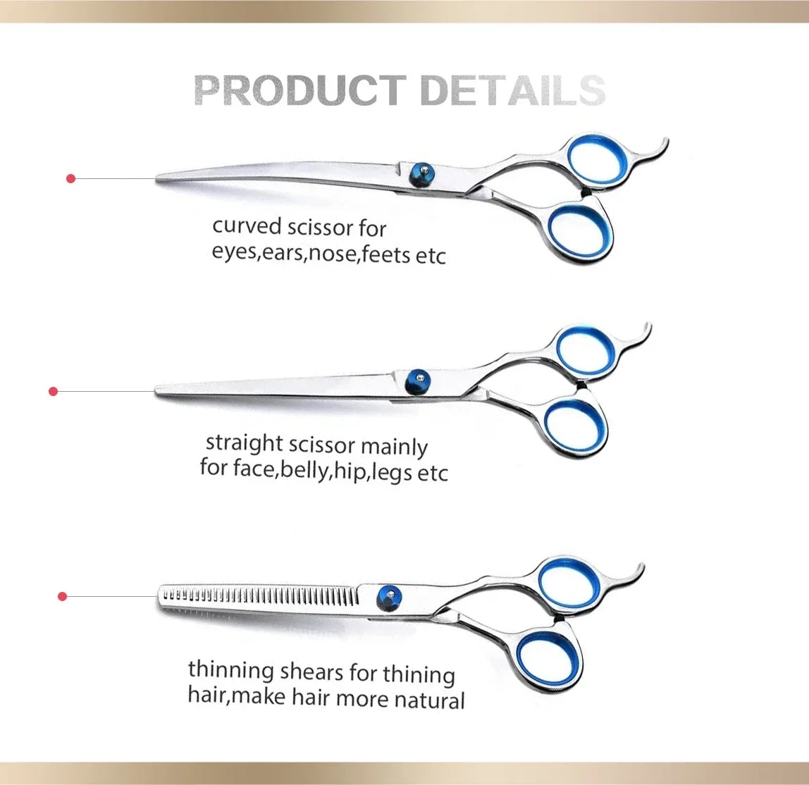 Stainless Steel Dog Grooming Scissors For Professional Barbers