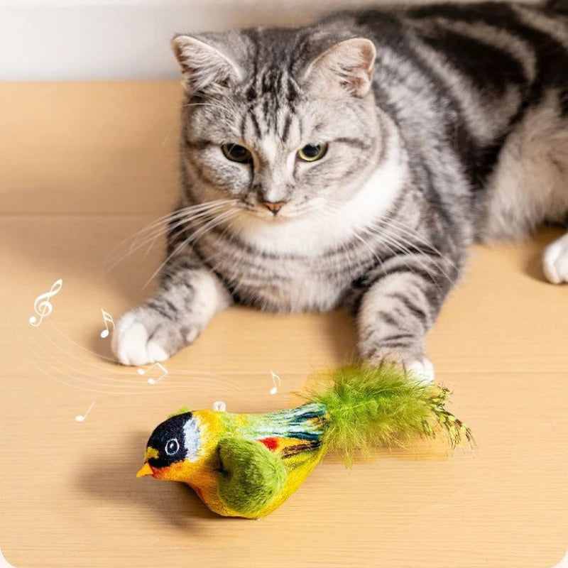 Indoor Interactive Birds Cat Toy With Realistic Sounds