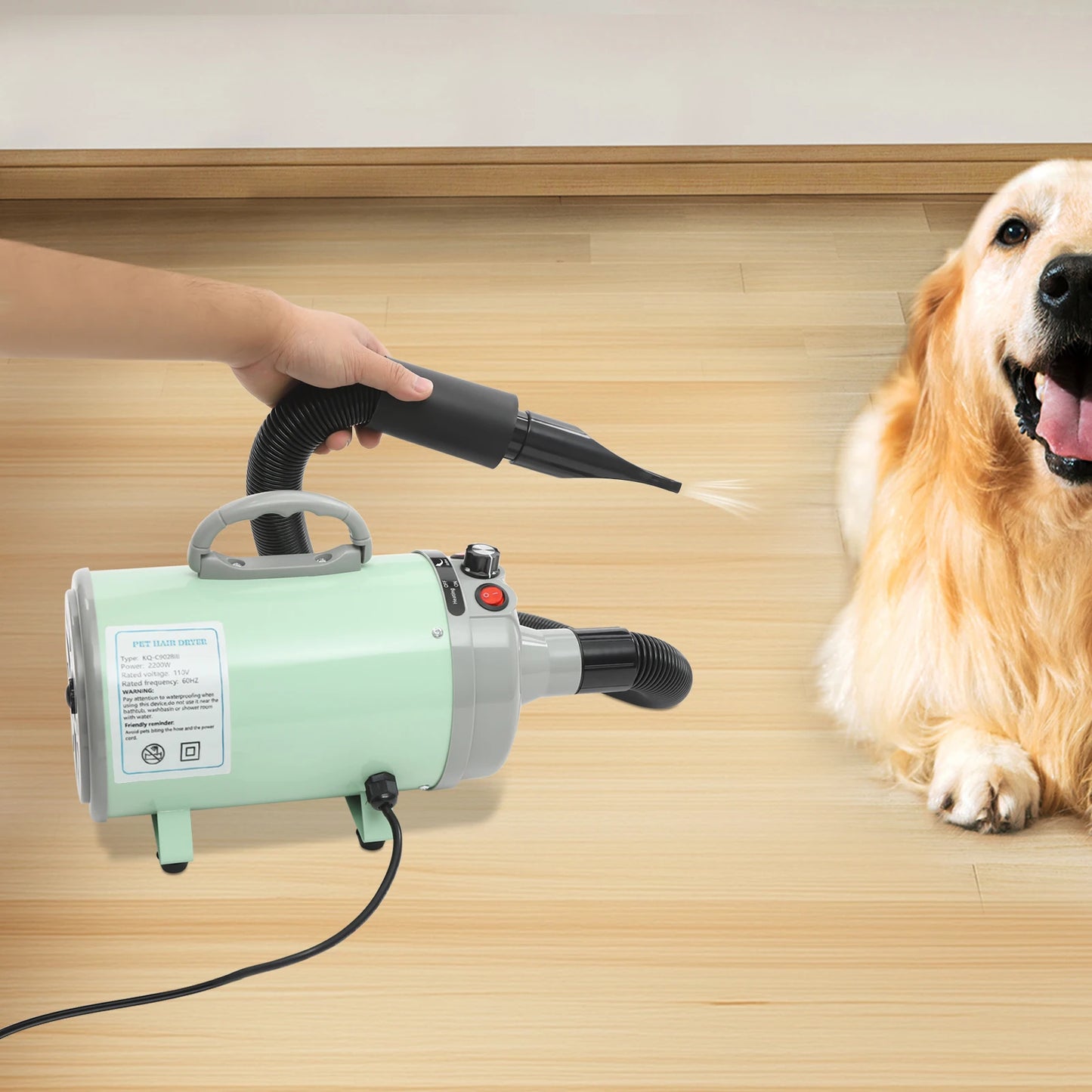 Professional Pet Grooming Dryer With Adjustable Wind Speed And Nozzles
