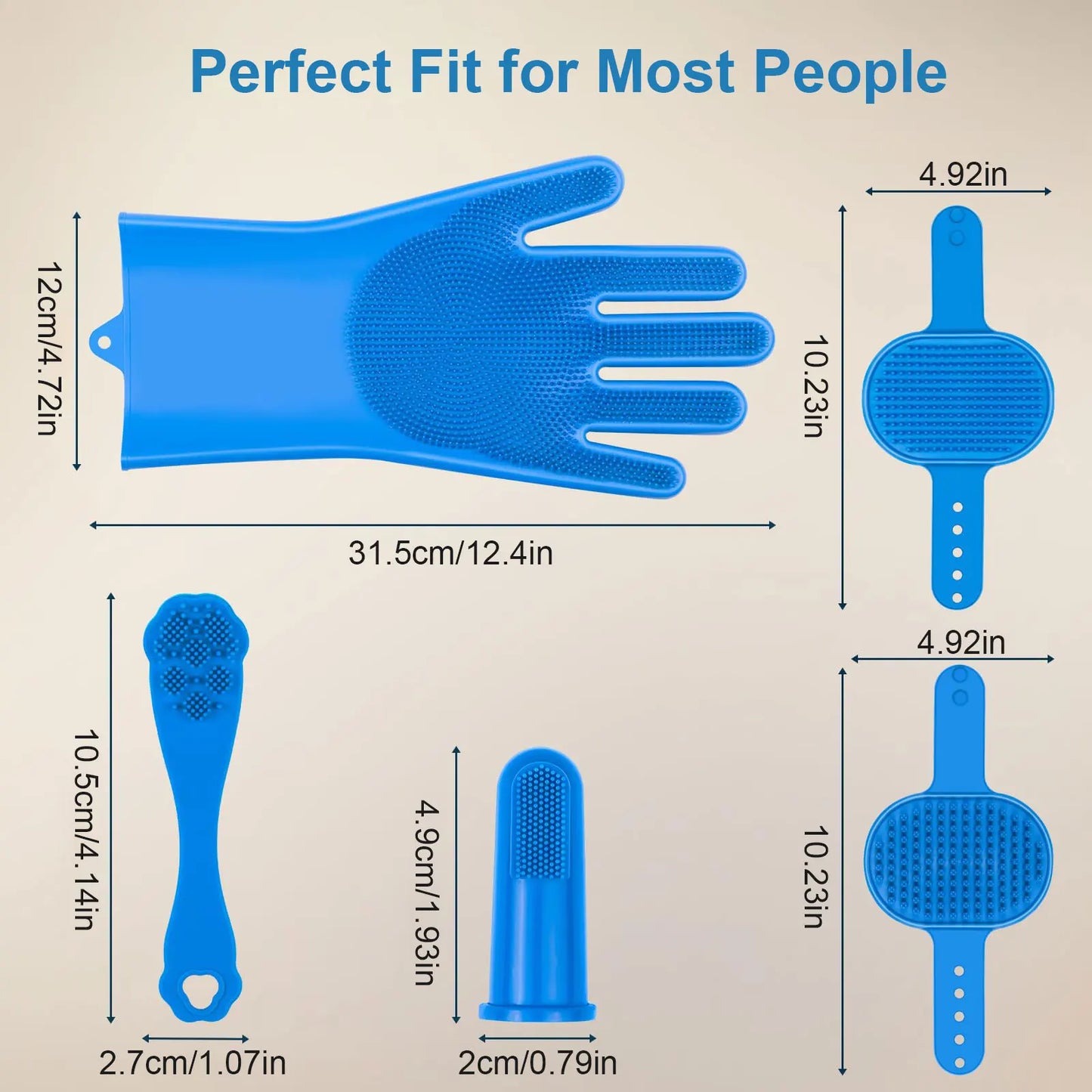 APWIKOGER 6 Piece Grooming Kit Silicone Dog Bath Brush Gloves