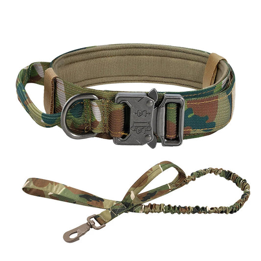 PETRAVELCN Dog Training Collar Adjustable Tactical Leash Set With Handle