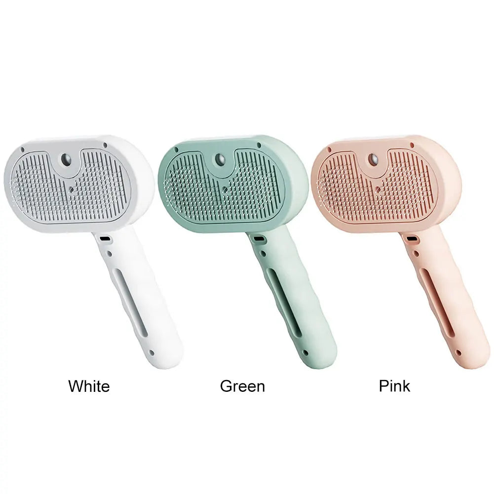 VKTECH 3 In 1 Cat Steam Brush Release Button Grooming