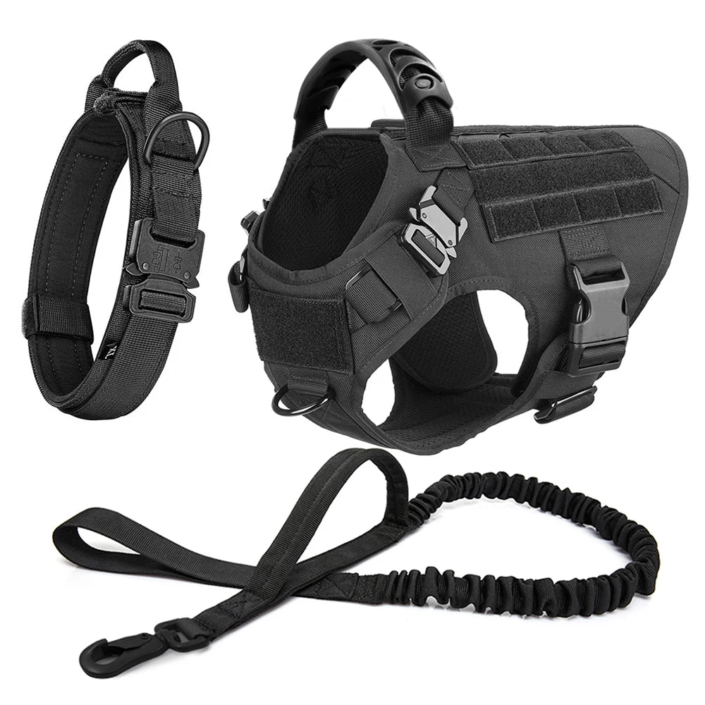 PETRAVELCN Tactical Dog Harness Vest Set For Training