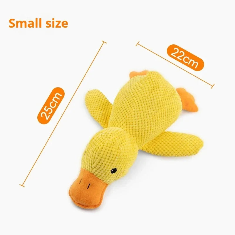 Plush Calming Duck Dog Toy Squeaky Chew For Puppies