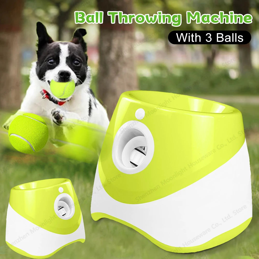 Pet Prime Automatic Dog Ball Thrower With 3 Tennis Balls