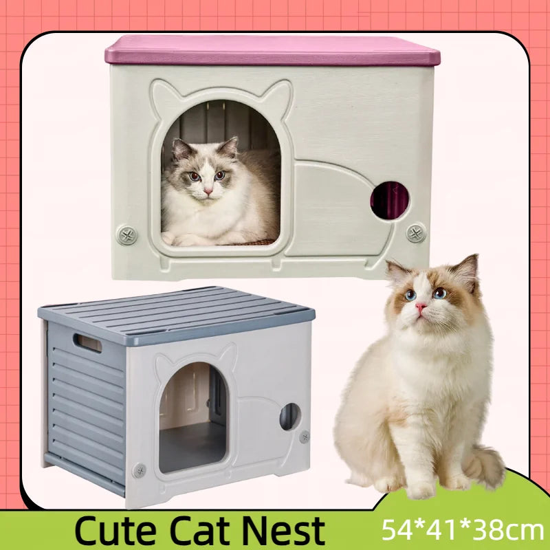 Alloet Outdoor Cat House Cozy Waterproof Shelter For Small Pets