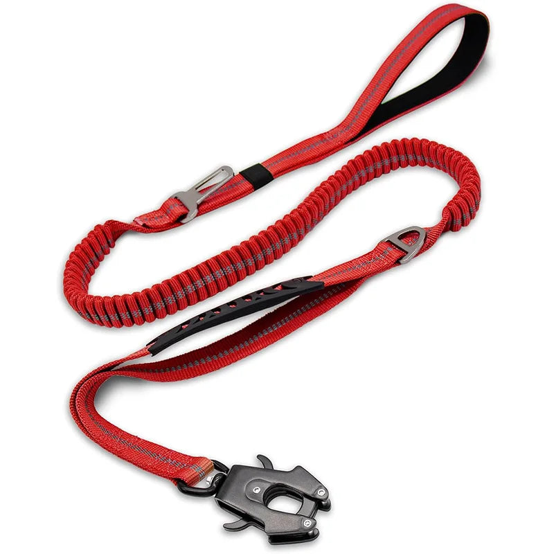 Reflective Shock Absorbing Tactical Dog Leash Car Seatbelt Heavy Duty
