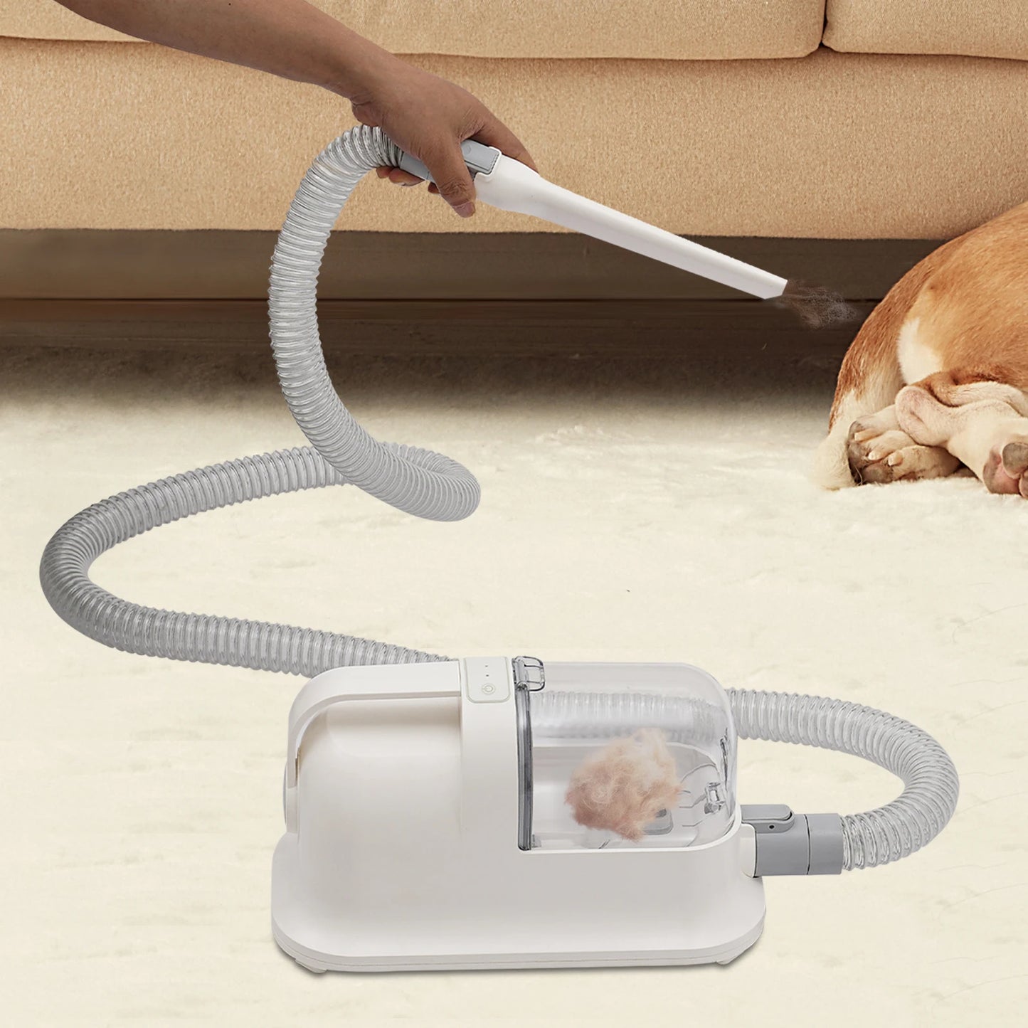 Pet Hair Grooming Tool Set With 11800Pa Suction Three In One