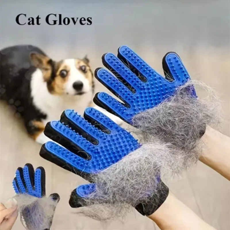 Silicone Pet Hair Glove Deshedding Grooming Brush For Dogs Cats