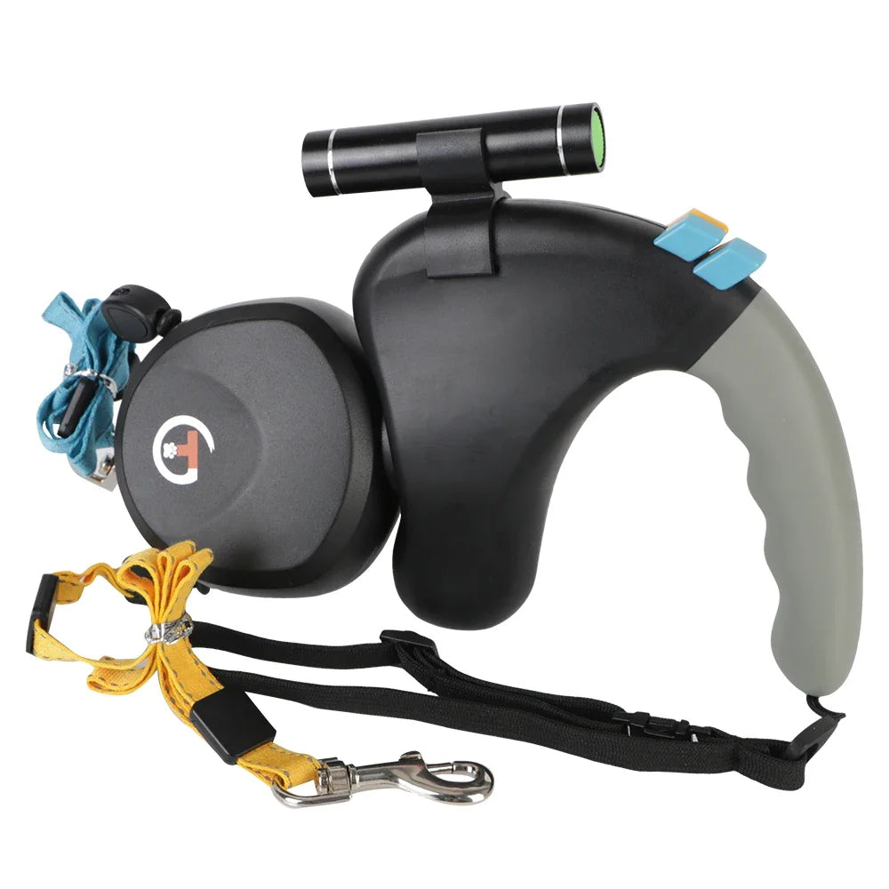 NONECN Dual Dog Rope Leash With Light Retractable Belt