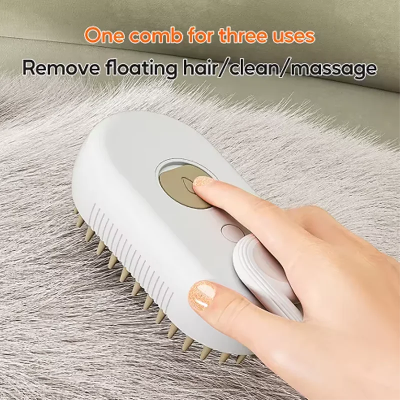 Cat And Dog Pet Massage Brush With Steam Spray Rotatable