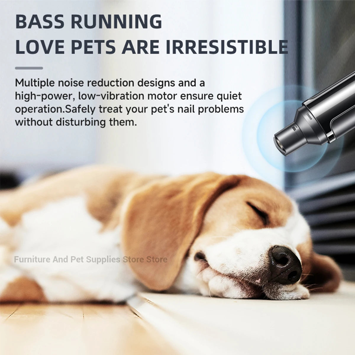 Electric Dog Nail Grinder USB Rechargeable Pet Nail Trimmer Polisher