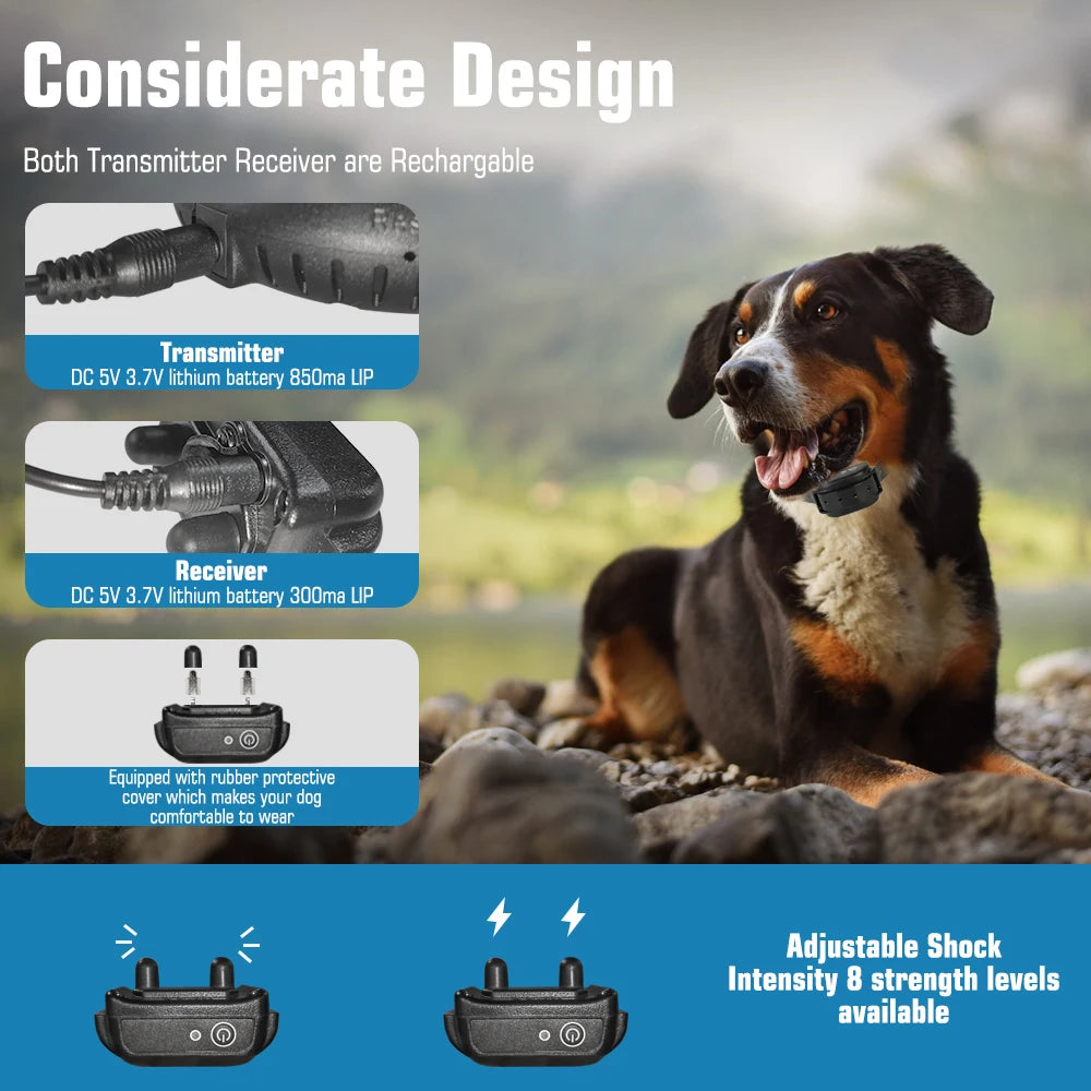 Wireless Dog Fence and Containment System With Rechargeable Collar