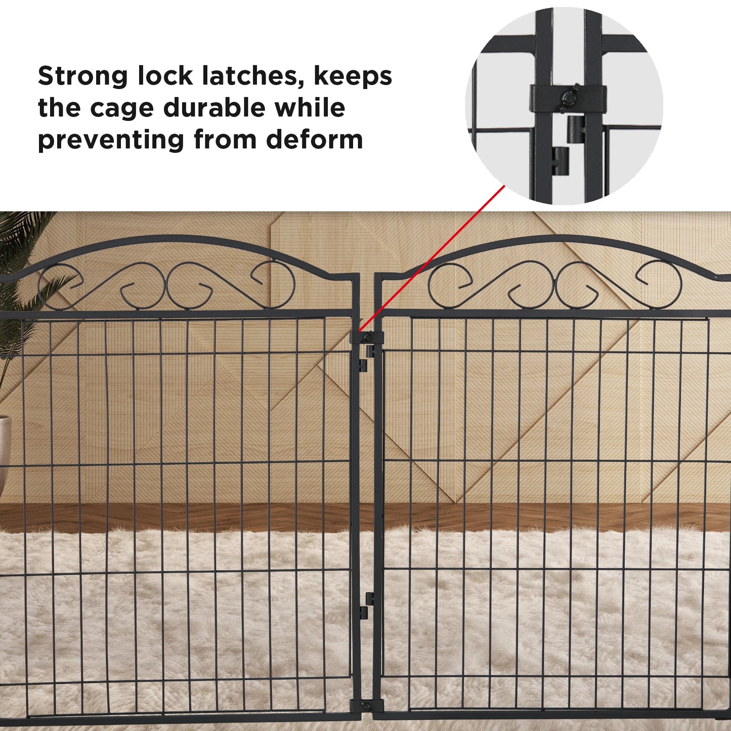 BINGOPAW Eight Panel Dog Playpen Heavy Duty Indoor Outdoor Fence