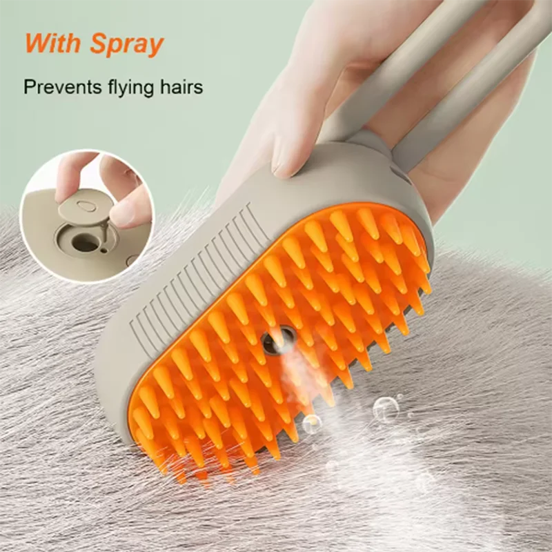Cat And Dog Pet Massage Brush With Steam Spray Rotatable