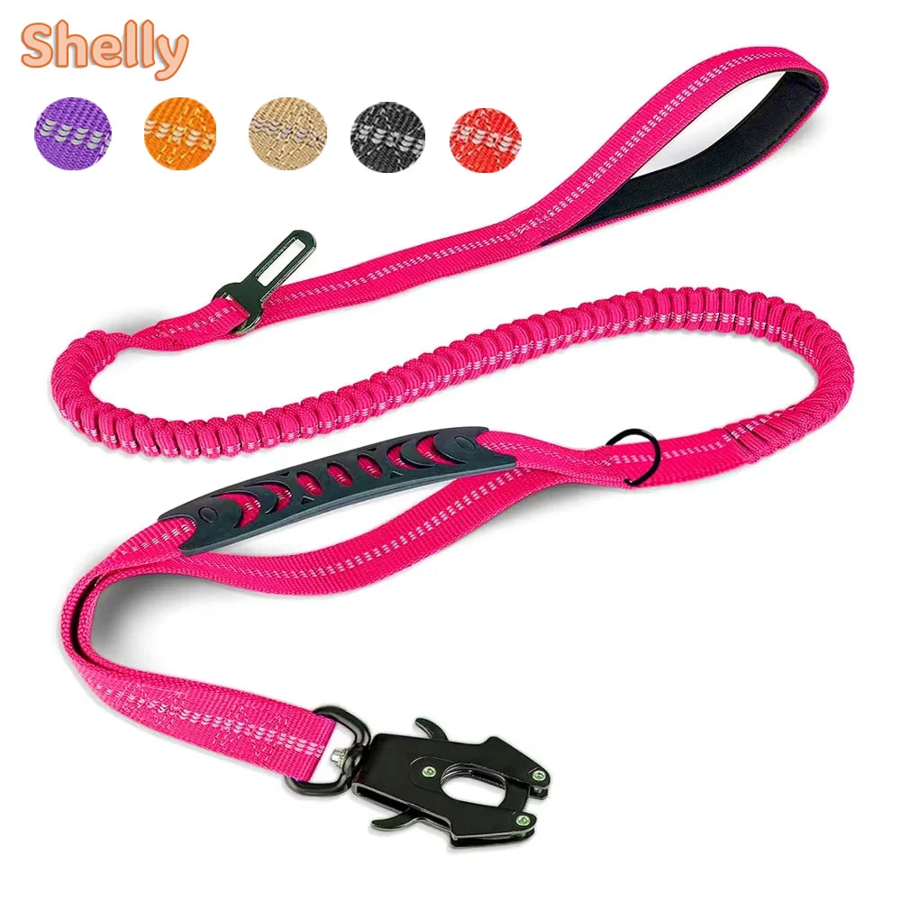 Reflective Shock Absorbing Pet Leash For Large Dogs Car Seatbelt