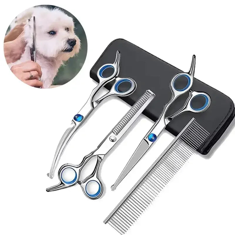 Titanium Coated Dog Grooming Scissors With Safety Round Tips