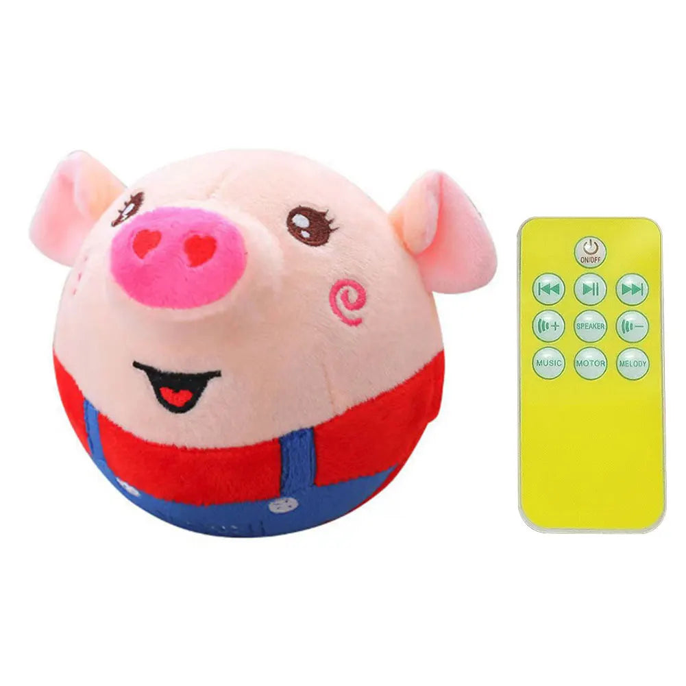 Cartoon Pig Active Moving Plush USB Rechargeable Interactive Dog Toy