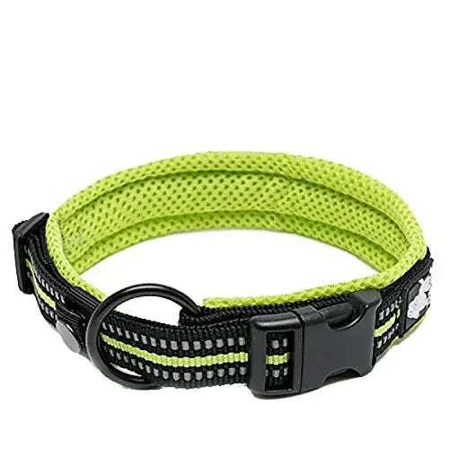 TRUELOVECN Nylon Dog Collar Adjustable Padded Reflective Heavy Duty TLC5011
