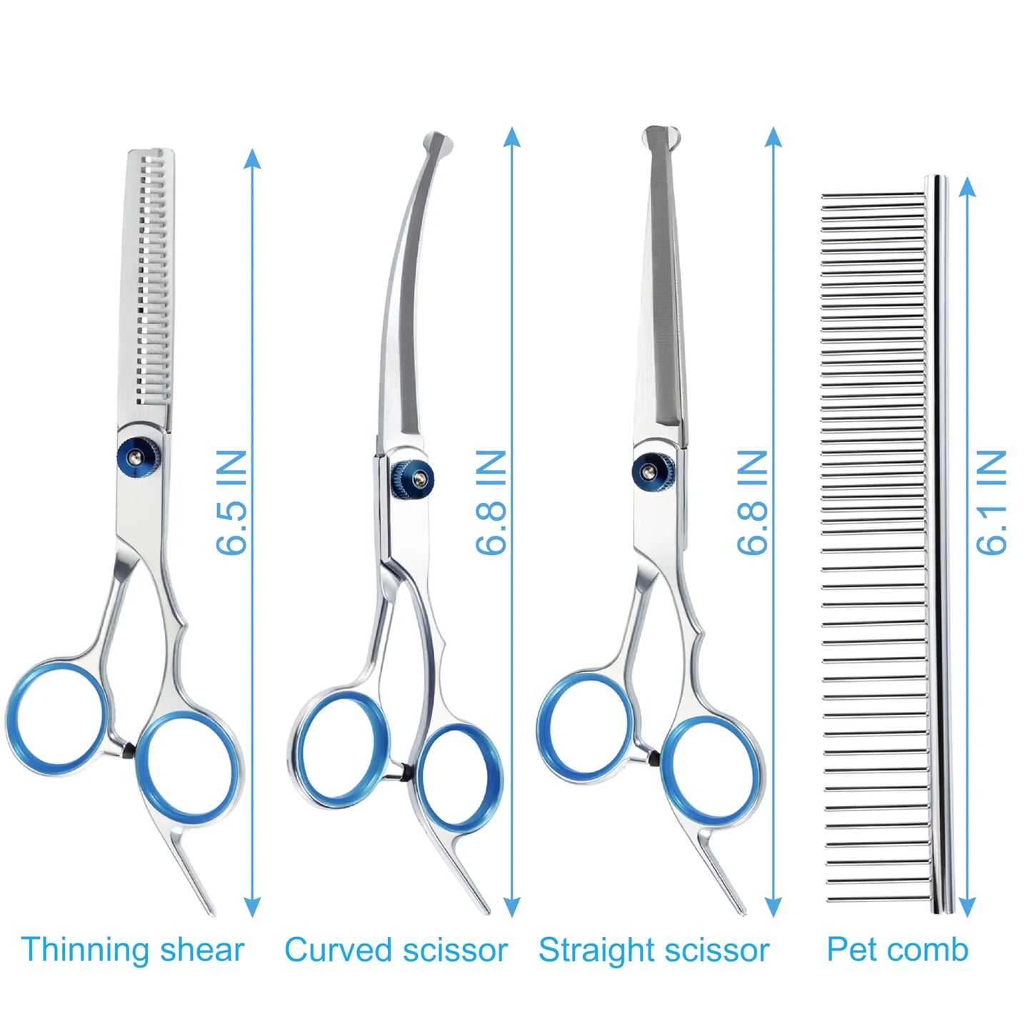 5 In 1 Professional Dog Grooming Scissors Stainless Steel Shears