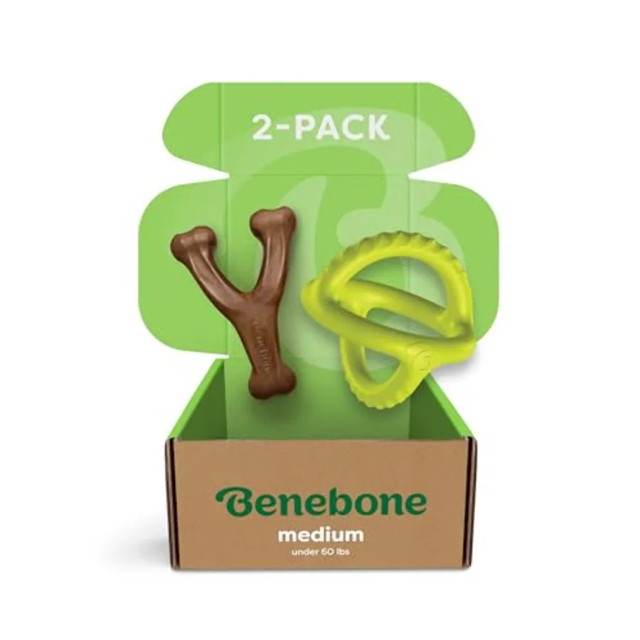 Wishbone Durable Real Bacon Dog Chew Toy For Aggressive Chewers