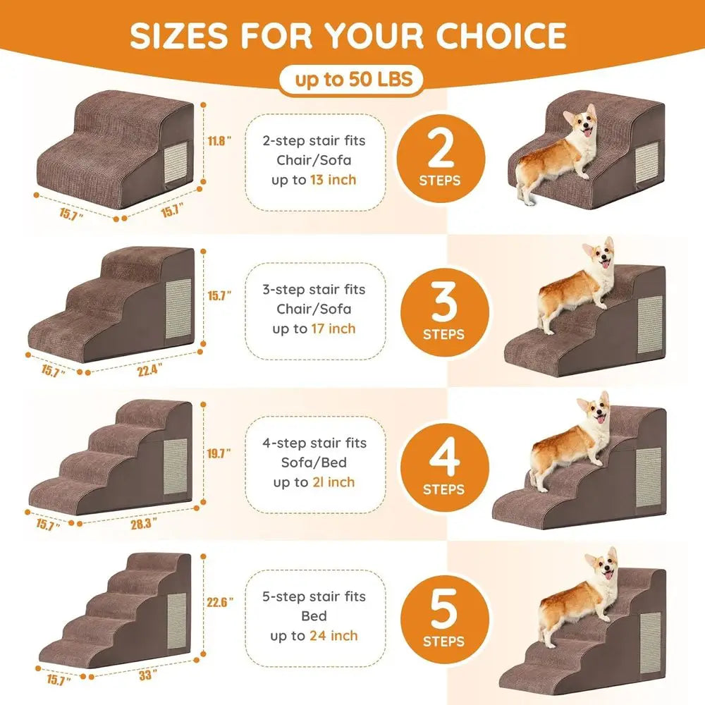 Curved Pet Ramp for Small Dogs Non Slip Lightweight Foam