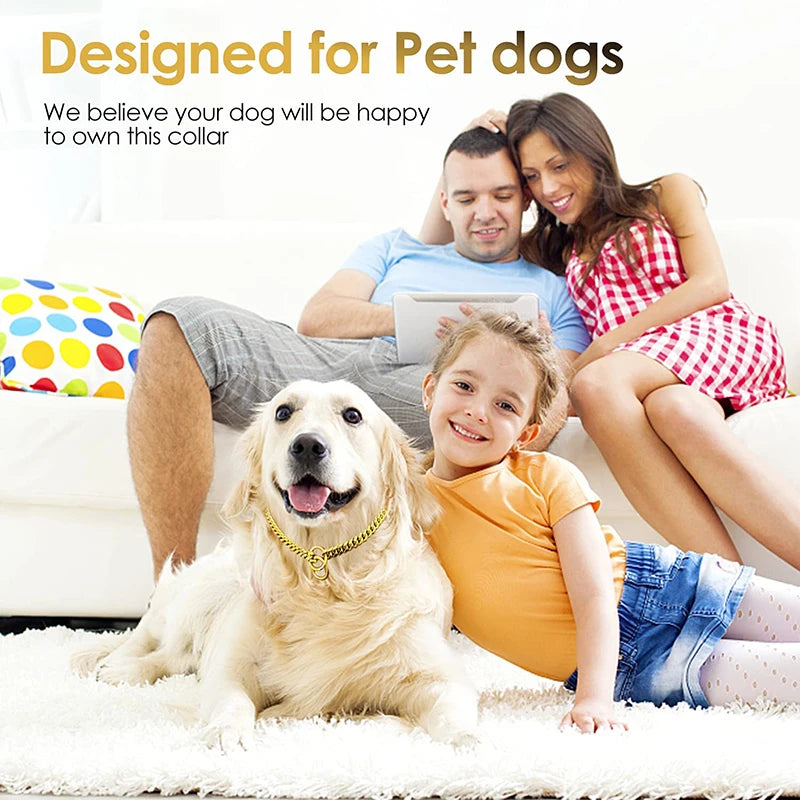 Stainless Steel Chain Collar For Dogs Cuban Link Walking Training