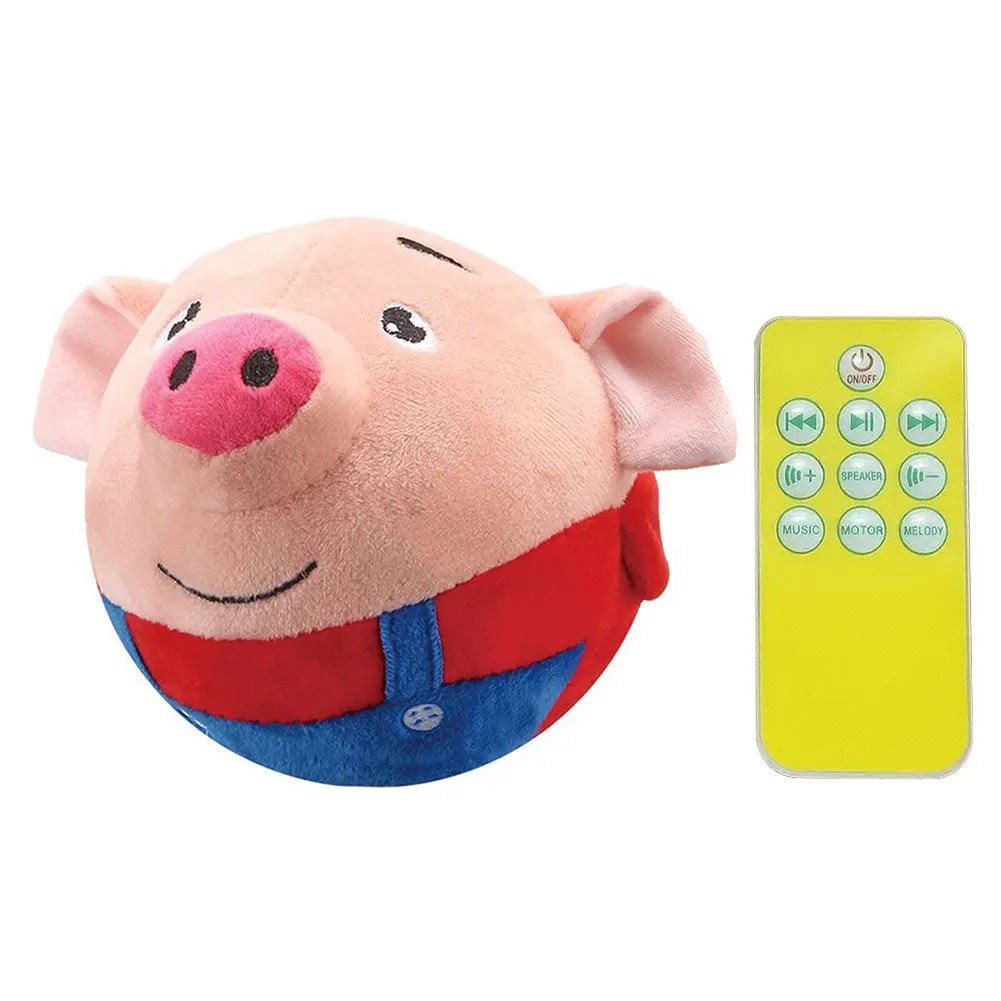 Cartoon Pig Active Moving Plush USB Rechargeable Interactive Dog Toy